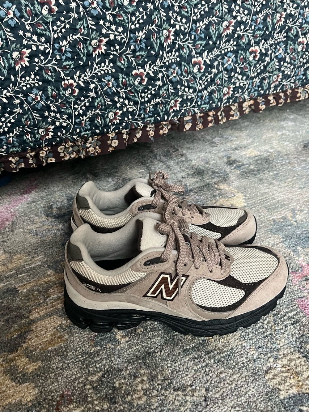 New Balance Beige and Black 2002R Running Shoe- Driftwood - Picture 4 of 6
